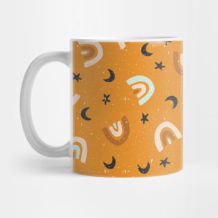 Hand Drawn Rainbows, Stars and Moon Mug